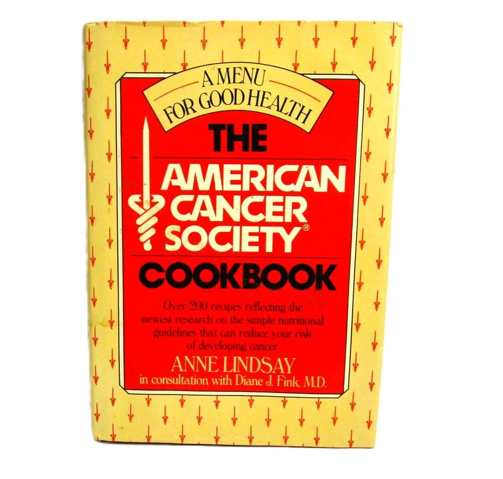 American Cancer Society Cookbook Anne Lindsay Hardcover Low Fat Recipes 1988
